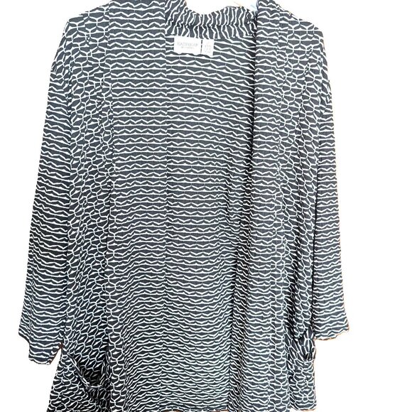 CHICO'S EASYWEAR BLACK/ WHITE JERSEY JACKET CHICO'S Size 1 WOMENS LGE - Picture 1 of 2